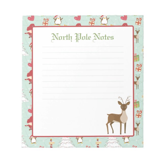 Bloc-note Notepads Linked Reindeer de Noël (Devant)