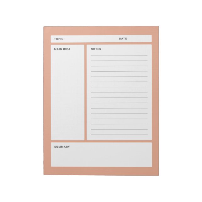 Bloc-note Notes Cornell (ligne) (Tourné)
