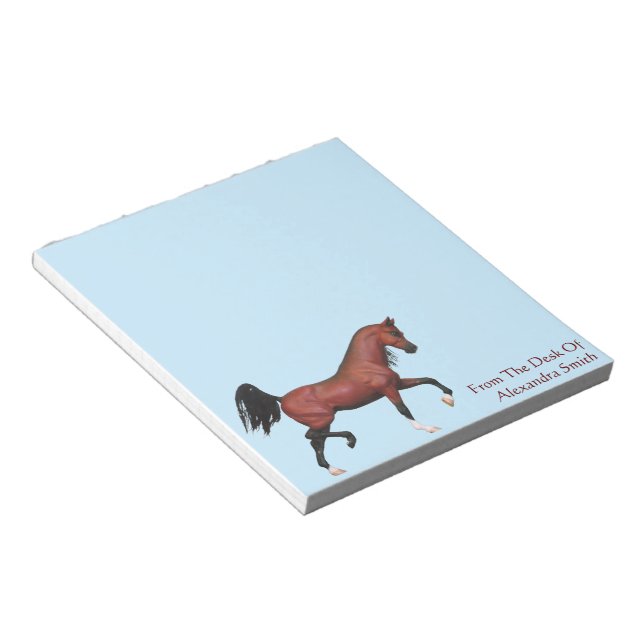 Bloc-note Notes d'art sur la baie personnalisée Trotting Ara (Incliné)