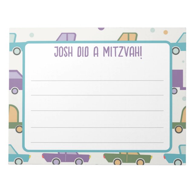 Bloc-note Notes de mitzvah de transport personnalisé (Devant)