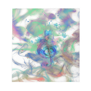 Bloc-note notes de musique colorée cool effets de fumée imag