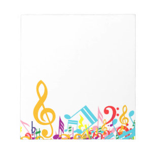 Bloc-note Notes de musique colorées