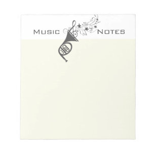 Bloc-note Notes de musique de musicien de vent de cor de