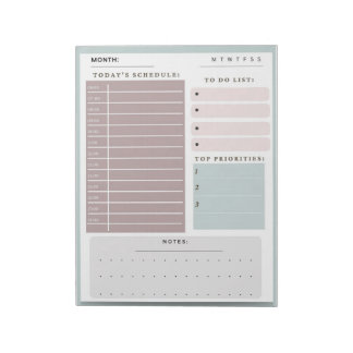 Bloc-note Notes de planification du planificateur quotidien 