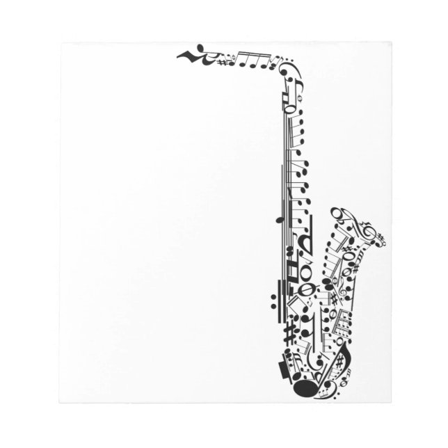 Bloc-note Notes de saxaphone (Devant)