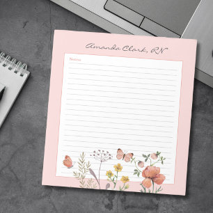 Bloc-note Notes des infirmières florales