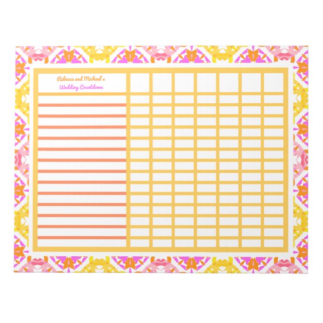 Bloc-note Notes du gestionnaire de suivi du Fiançailles mari (Devant)