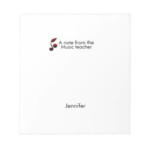 Bloc-note Notes du professeur de musique ajouter nom texte n