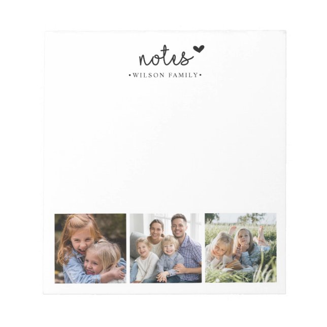 Bloc-note Notes Famille Collage de photos  (Devant)