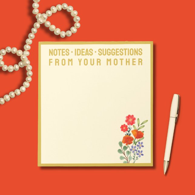 Bloc-note Notes From Your Mother Wildflowers Gold Frame (Créateur téléchargé)