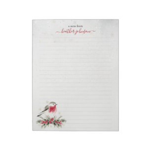 Bloc-note Notes Hearthlight Robin d'hiver Personnalisé
