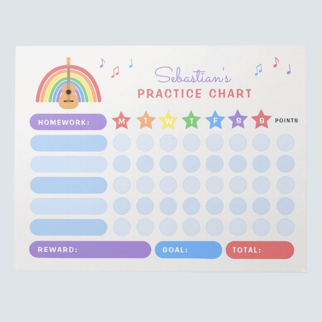 Bloc-note Notes musicales de la pratique de la guitare - Arc (Créateur téléchargé)