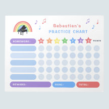 Notes musicales pour la pratique du piano Rainbow