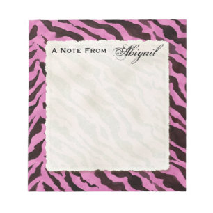 Bloc-note Notes personnelles Grille noire rose chaud Zèbre i