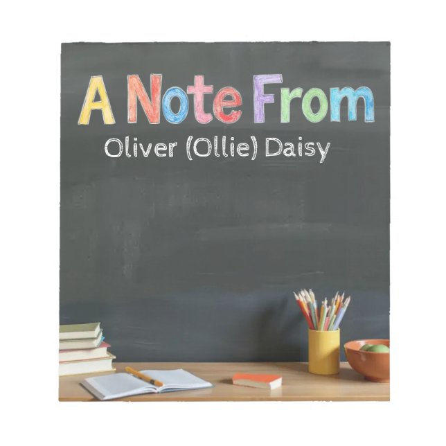 Bloc-note Notes Post-it de professeur de style tableau noir (Devant)