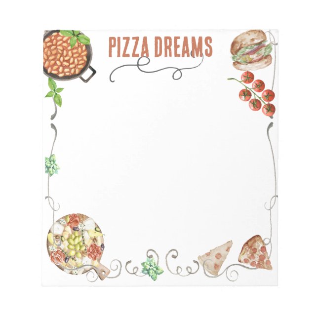 Bloc-note Notes sur les rêves de pizza (Devant)