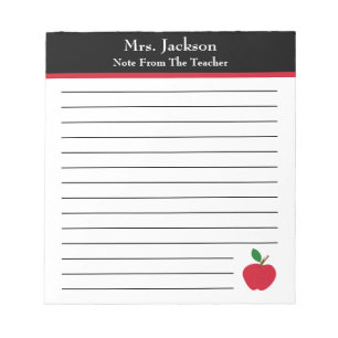 Bloc-note Notez du professeur Apple élémentaire