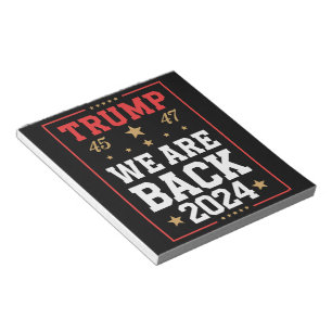 Bloc-note Nous sommes de retour Trump Drapeau USA Élection G