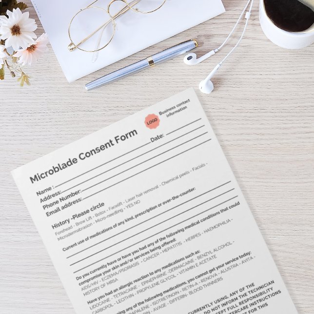 Bloc-note * Nouveau* Salon Spa microbladeconsent formulaire  (Créateur téléchargé)