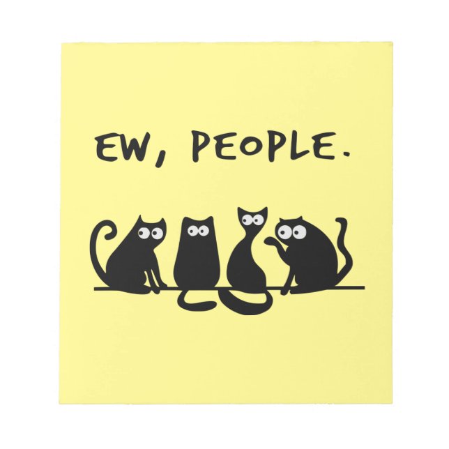 Bloc-note Nouveaux gens drôle Meowny Chats Noirs (Devant)
