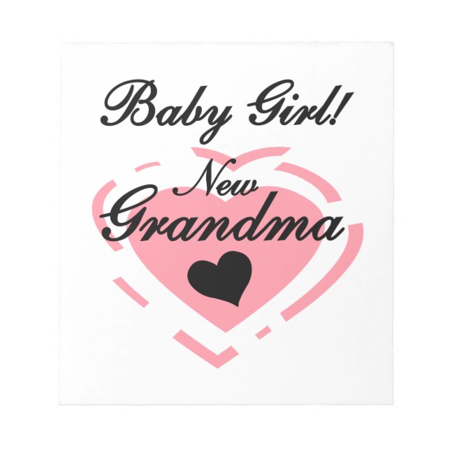 Bloc-note Nouvelle mamie Bébé Fille Coeur Rose Cadeaux (Devant)