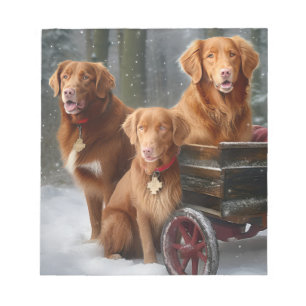 Bloc-note Nova Scotia Duck Toller Retriever Traîneau enneigé