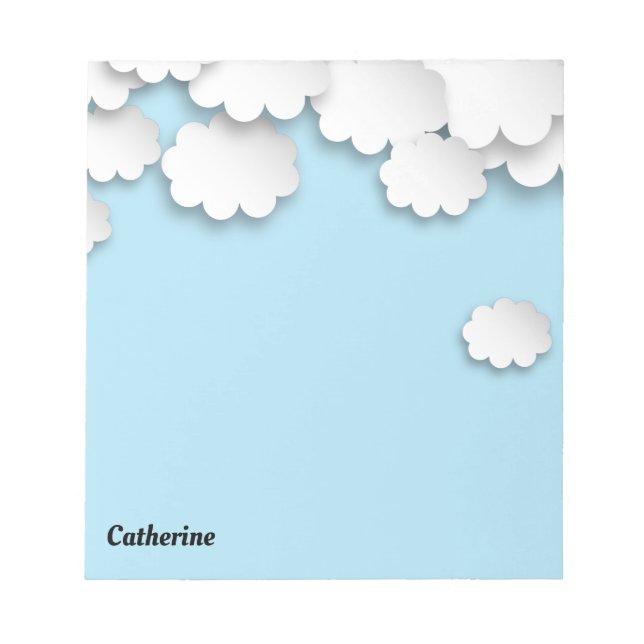 Bloc-note Nuages blancs Ciel bleu Dreamy 3D Papier coupé Blo (Devant)