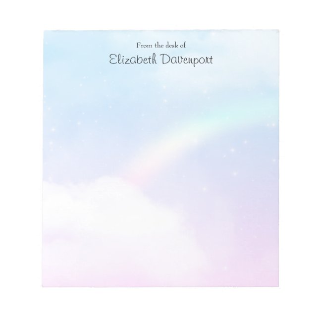 Bloc-note Nuages pastel magiques et arc-en-ciel (Devant)