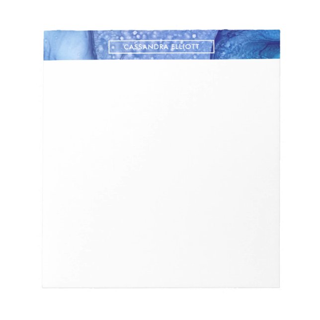 Bloc-note Nuances de Blue Alcohol Enk Liquid Art Abstrait (Devant)