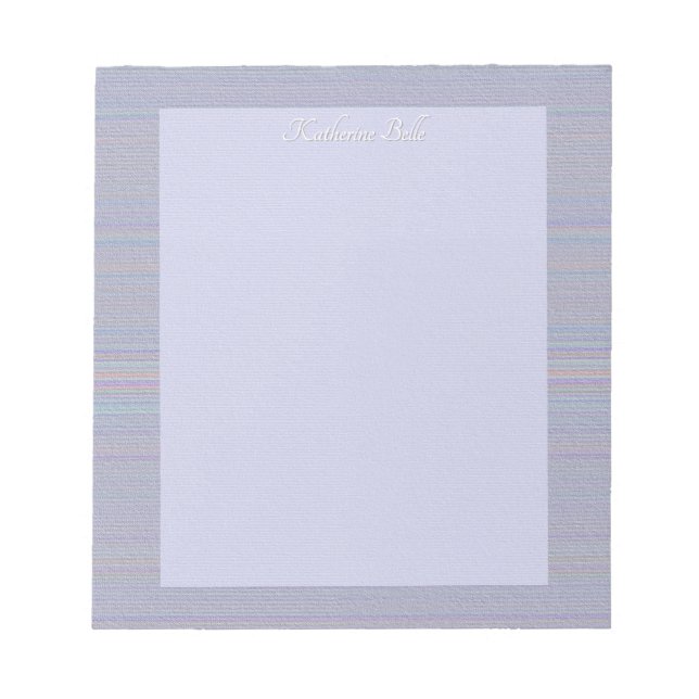 Bloc-note Nuances de rayure horizontale lavande aspect textu (Devant)