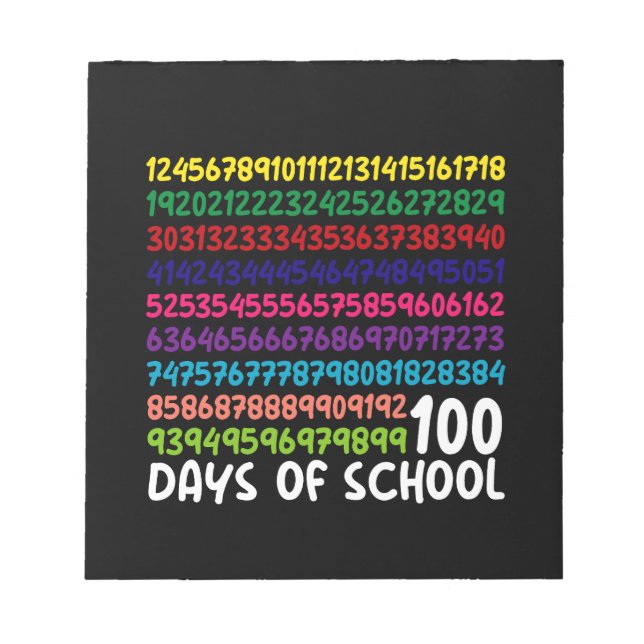 Bloc-note Numéros mathématiques 100e Jour de l'école Enseign (Devant)