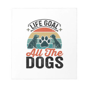 Bloc-note Objectif de vie Tous les chiens Conception vintage