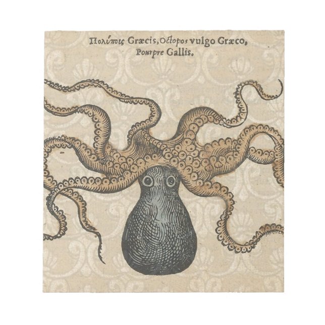 Bloc-note Octopus Kraken Illustration Vintage (Devant)