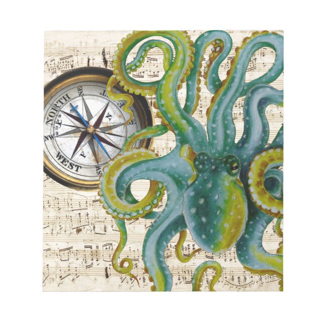 Bloc-note Octopus Tentacles Compass Music (Devant)