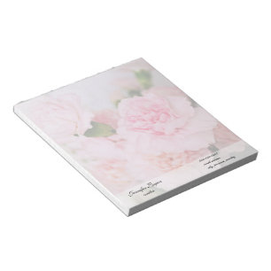 Bloc-note oeillet rose fleurs photographie style vintage