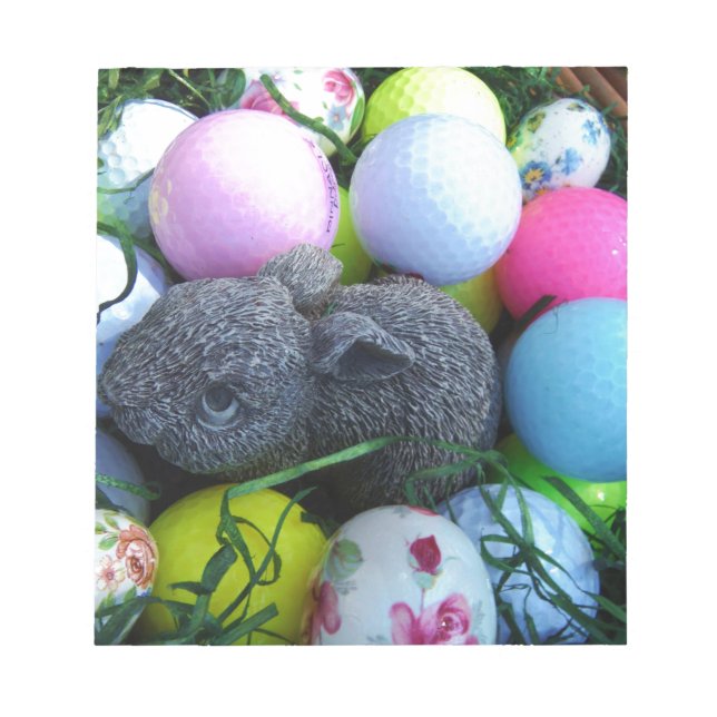 Bloc-note Oeufs de Pâques, Ballons de golf de lapin (Devant)
