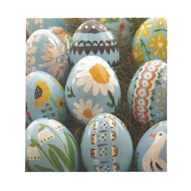 Bloc-note OEufs de Pâques peints en bleu (Devant)