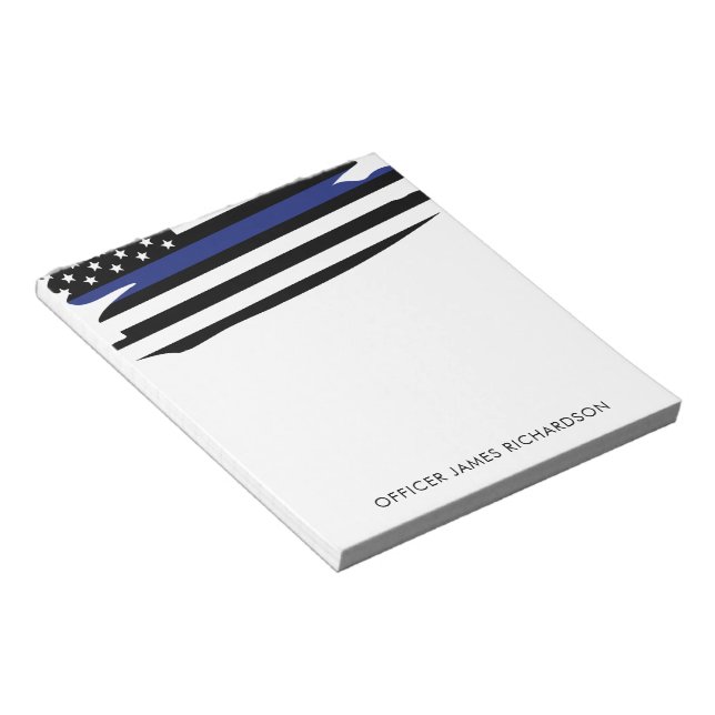 Bloc-note Officier de police de ligne mince (Incliné)