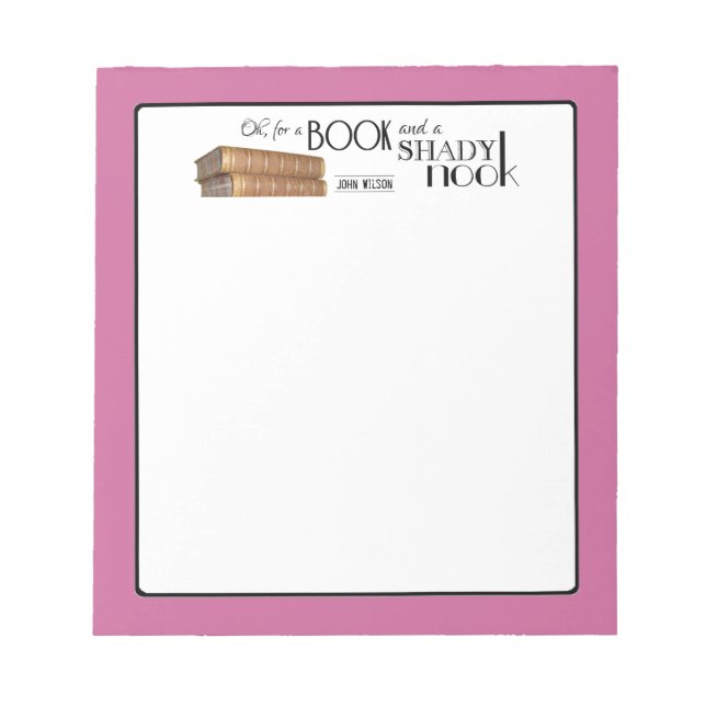 Bloc-note Oh pour un livre et un coin ombragé (Devant)