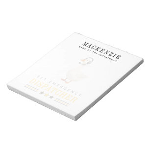 Bloc-note Oie personnalisée de répartiteur 911 avec casque