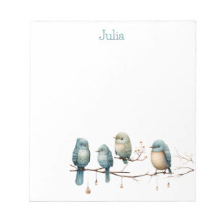 Bloc-note Oiseaux lunaires sur Branches Élégance intemporell