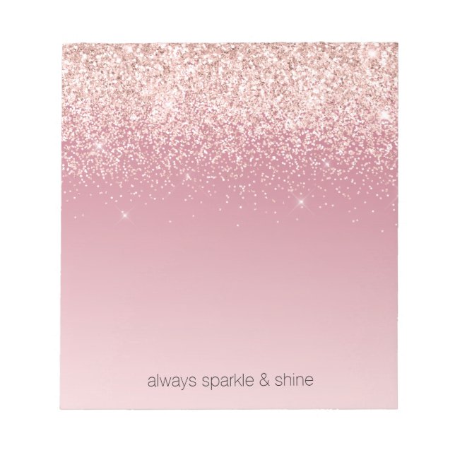 Bloc-note Ombre de Parties scintillant rose Glitz (Devant)