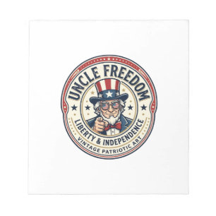 Bloc-note Oncle Freedom Patriotique Oncle Sam Personnage Fon