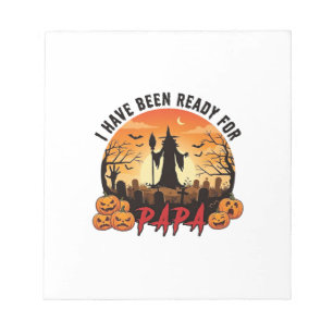 Bloc-note Ont été prêts Papa Halloween Sorcière Citrouilles 