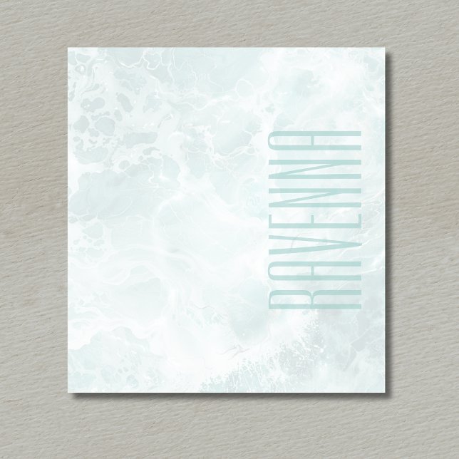 Bloc-note Opacité argentée Seafoam Élégant Nom de script per (Créateur téléchargé)
