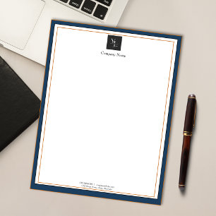Bloc-note Or bleu moderne avec logo d'entreprise