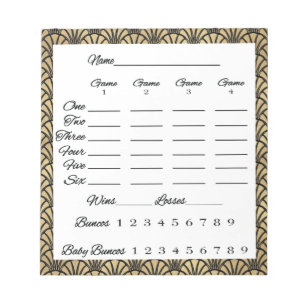 Bloc-note Or élégant de noir d'art déco de feuille de sco
