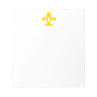 Bloc-note Or et blanc Fleur de Lis Monogram