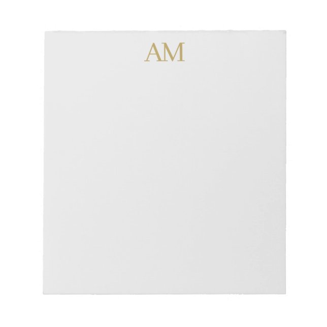 Bloc-note Or Monogramme Initiales Calligraphie Pro (Devant)