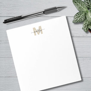 Bloc-note Or Noir Monogramme Nom Simple